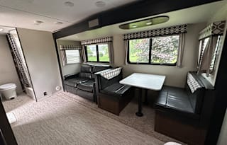 Cozy camping in our Tracer 26' travel trailer