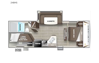 Family Friendly Bunkhouse Sleeps 8, 4 beds total.