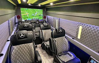 Luxury Mercedes-Benz Sprinter Party Bus/Limo with WiFi, TVs, and Big Sound