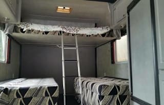 Used as a travel trailer or toy hauler. Great for a weekend get a way or trip.