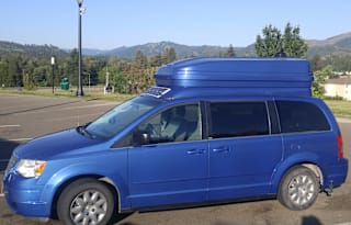 Tiny Van Camper with Full Kitchen and Upstairs Pop-Up Tent