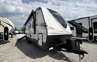 Modern pet friendly travel trailer
