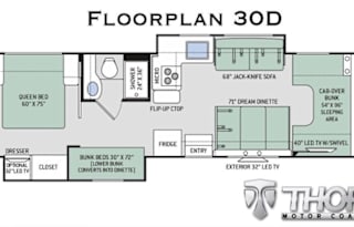 29-Luxury Thor 10 Sleeper w 3 Bunks! 2 Slides-WiFi
