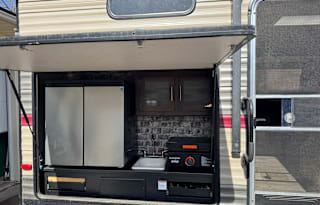 Bunk house with bonus outdoor kitchen