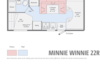 Spacious Easy to Drive Worry Free 2016 Minnie Winnie W/ U-Shaped Dinette