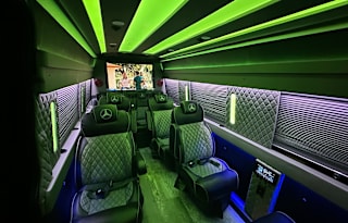 Luxury Mercedes-Benz Sprinter Party Bus/Limo with WiFi, TVs, and Big Sound