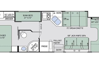 2018 Thor Chateau 31E: Spacious Bunkhouse