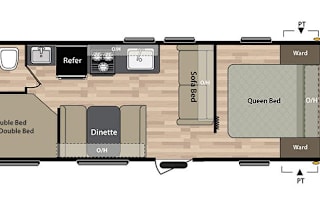 Cozy, lightweight 9 person travel trailer