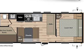 Private Queen, Double bunks, +! Delivery Available