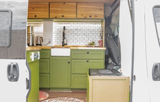 Promaster, radiant heating, toilet, rooftop tent!