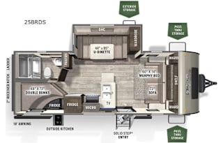 2023 Forest River RV Flagstaff Micro Lite 25BRDS