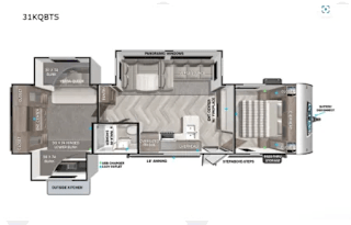 2023 Forest River Salem Platinum 31KQBTS; 7 Beds