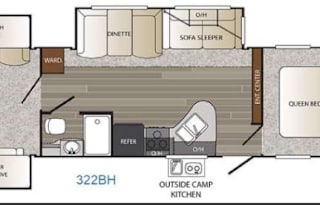 HUGE BUNKHOUSE— 2017 Keystone RV Outback 322BH