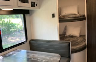 Memory foam beds, full kitchen, clean & cozy!