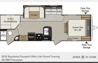 2016 Keystone RV Passport 2810BH Bunk House!