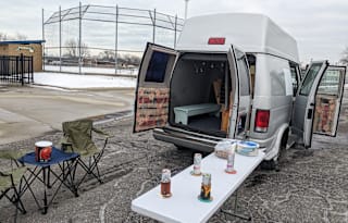 Cozy High Top Van for Tailgating, Camping, & More!