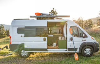 Promaster, radiant heating, toilet, rooftop tent!