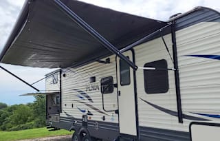 Puma bunkhouse camper with outside kitchen