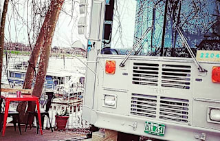 Cozy school bus on the river,  pet friendly,