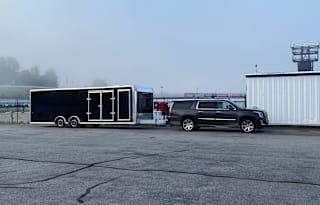 2021 Stealth 8.5x28 Race Car Hauler with room to sleep.