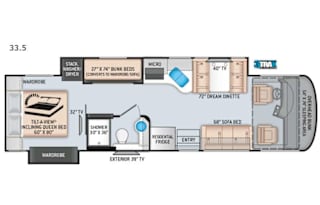 2021 Thor Palazzo 33.5 Diesel Pusher w/ Bunk Beds