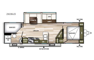 2019 Forest River RV Wildwood 26DBUD