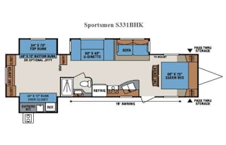 2016 KZ Sportsmen S331BHK