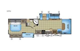 37’Luxury SuperC Diesel-Freightliner-3Slide-Sleep9