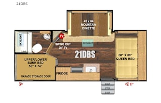 2021 Outdoors RV Creek Side Mountain Series 21DBS