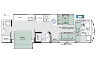 2018 THOR 32.1 ACE 2 FULL BATHS, KING,PET FRIENDLY