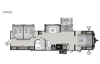 Unique Bunk Room with Quad Double-Bunks