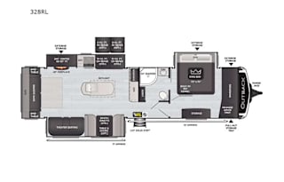 Outback: Chef's kitchen, King bed, 3 slides, Solar