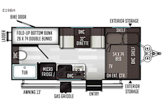 Easy light weight Turnkey Bunkhouse sleeps 5
