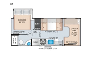 Cozy 2022 Motorhome 24ft with Queen Bed Slideout