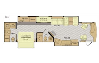 Fully Stocked Diesel w/2 Baths, King + Bunks