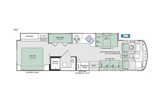 Class A Bunkhouse model, sleeps up to 9