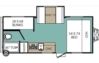 Coachmen Clipper Bunkhouse With Slide-Out 17BHS