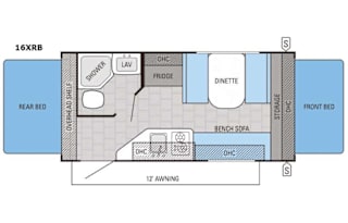 2016 Jayco Jay Feather Hybrid, Sleeps 5-6