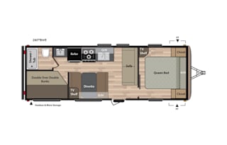 Private Queen, Double bunks, +! Delivery Available