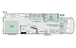 2017 Thor Miramar 34.2,Tailgate-outdoor Kitchen/TV