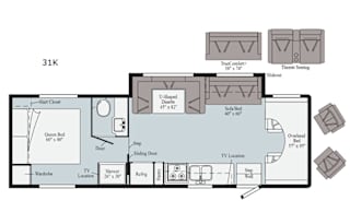 '20 Winnebago Class C: auto level, back/side cams