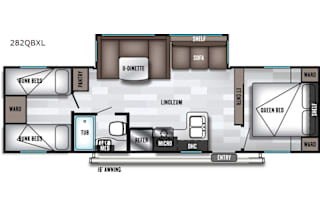 Family Glamper with bunkhouse and outdoor kitchen