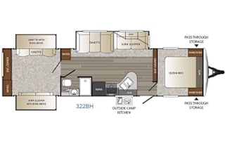 HUGE BUNKHOUSE— 2017 Keystone RV Outback 322BH