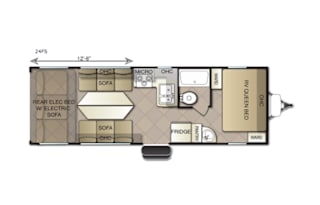 2018 Powerlite 24FS Wife approved Large Bathroom!