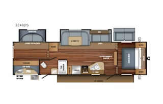 36' Jay Flight 324BDS  Bunk House Travel Trailer