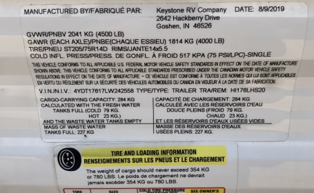 2020 Keystone RV Hideout Single Axle 176LHS