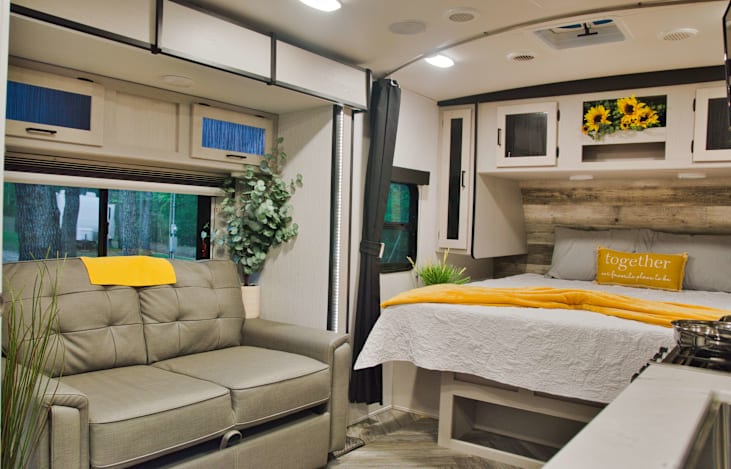 Small camper - big feel!  Even though you can easily pull this with a half-ton pick-up or SUV, it's floorplan is awesome!