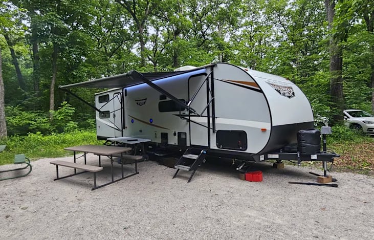 Camper set up at Ledges State Park.