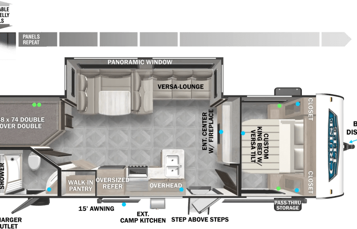 Floor plan, our trailer has the pantry but it is not walk-in