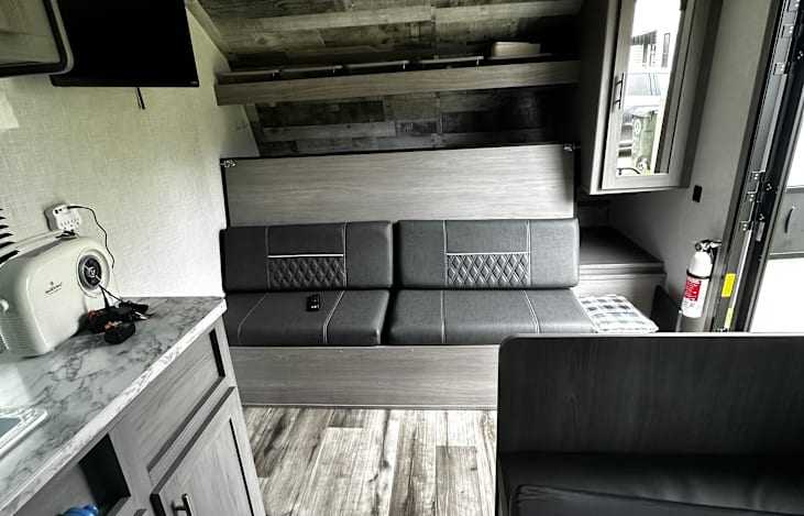 Relax on the sofa and pull down the Murphy bed for a comfortable nights sleep.
Plenty of storage under everywhere.
